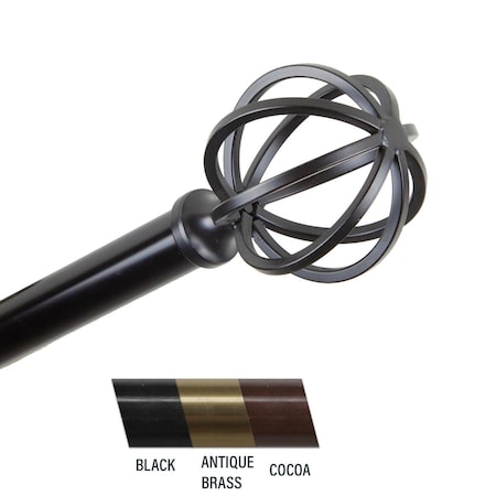 Central Design Crate 0.81 in. Curtain Rod, 48-84 in. - Black CE436884